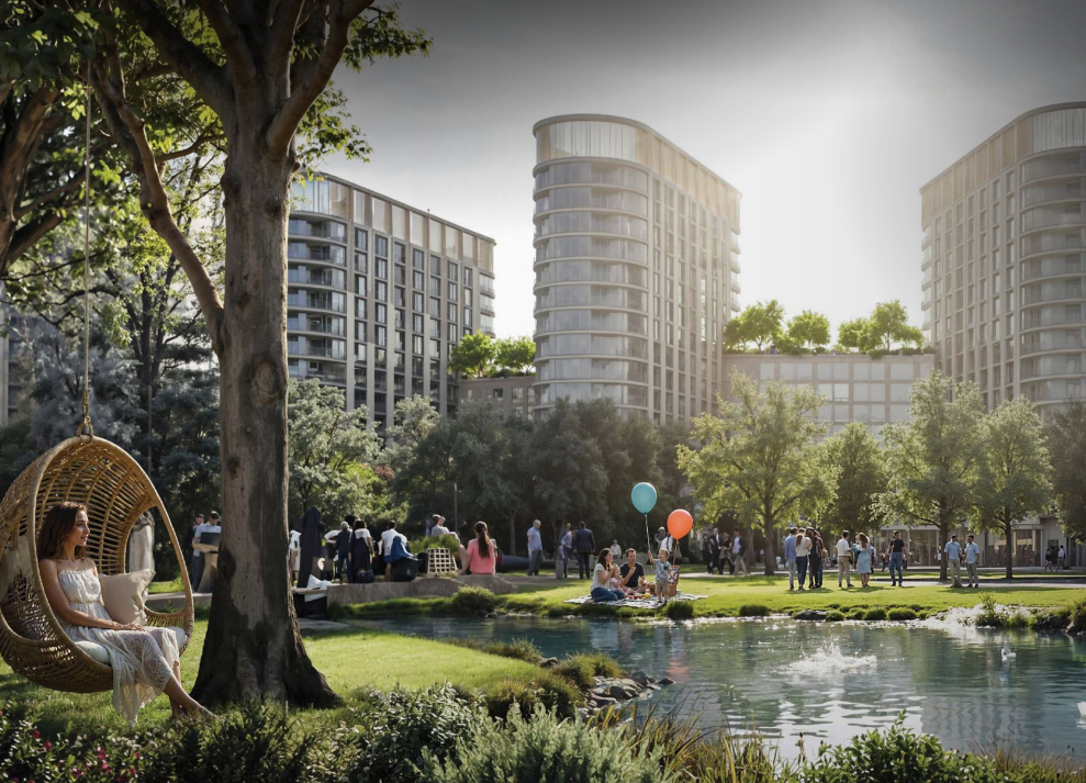 Le parc central de Sobha Sanctuary et son lac