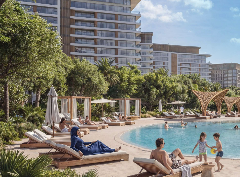 Lagune de baignade et plage artificielle de Sobha Sanctuary
