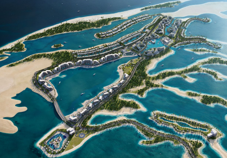 Vue aérienne de Sobha Siniya Island et de ses eaux turquoise